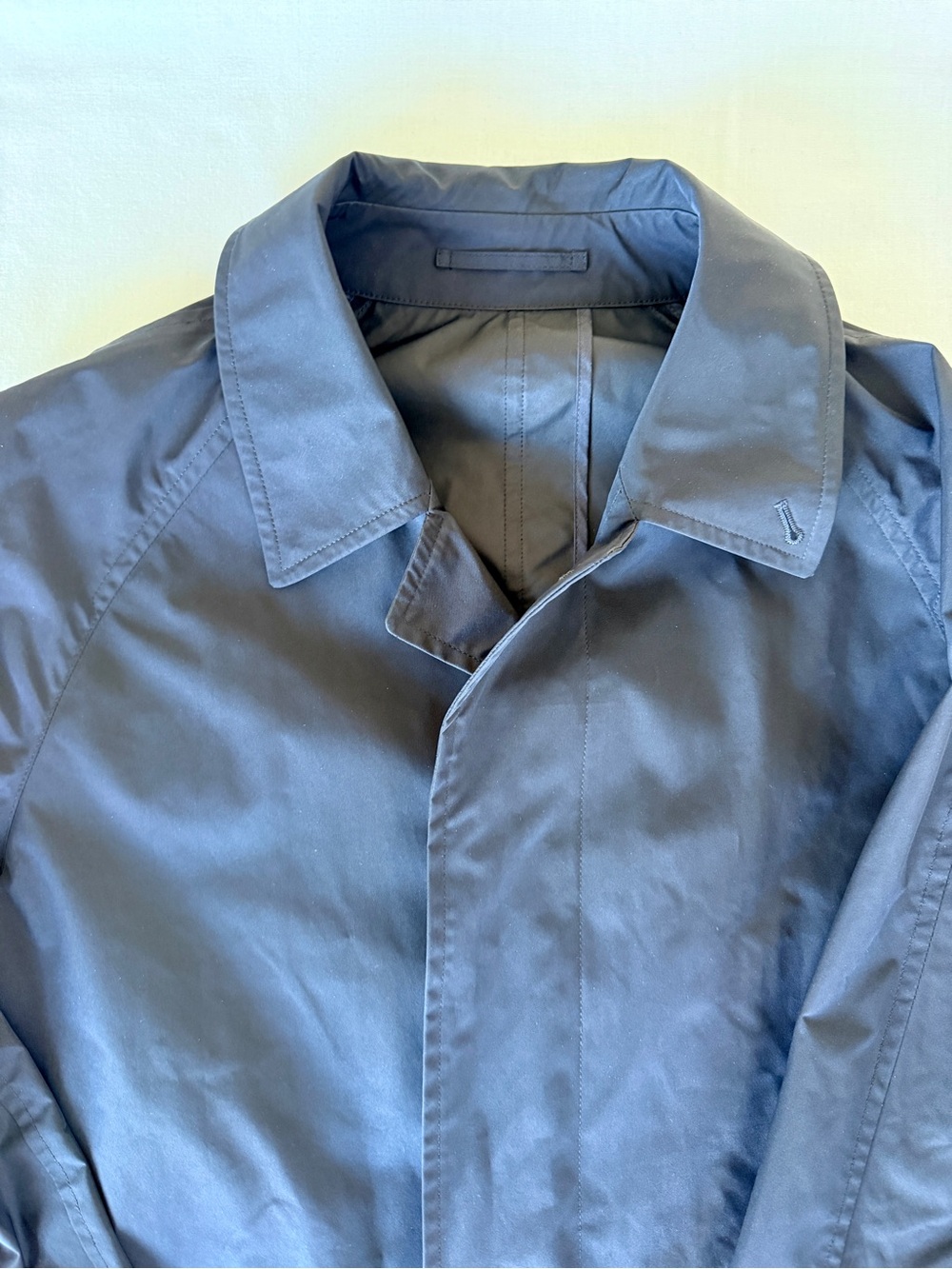J.Press Navy Bal Collar Raincoat Japanese Fabric L